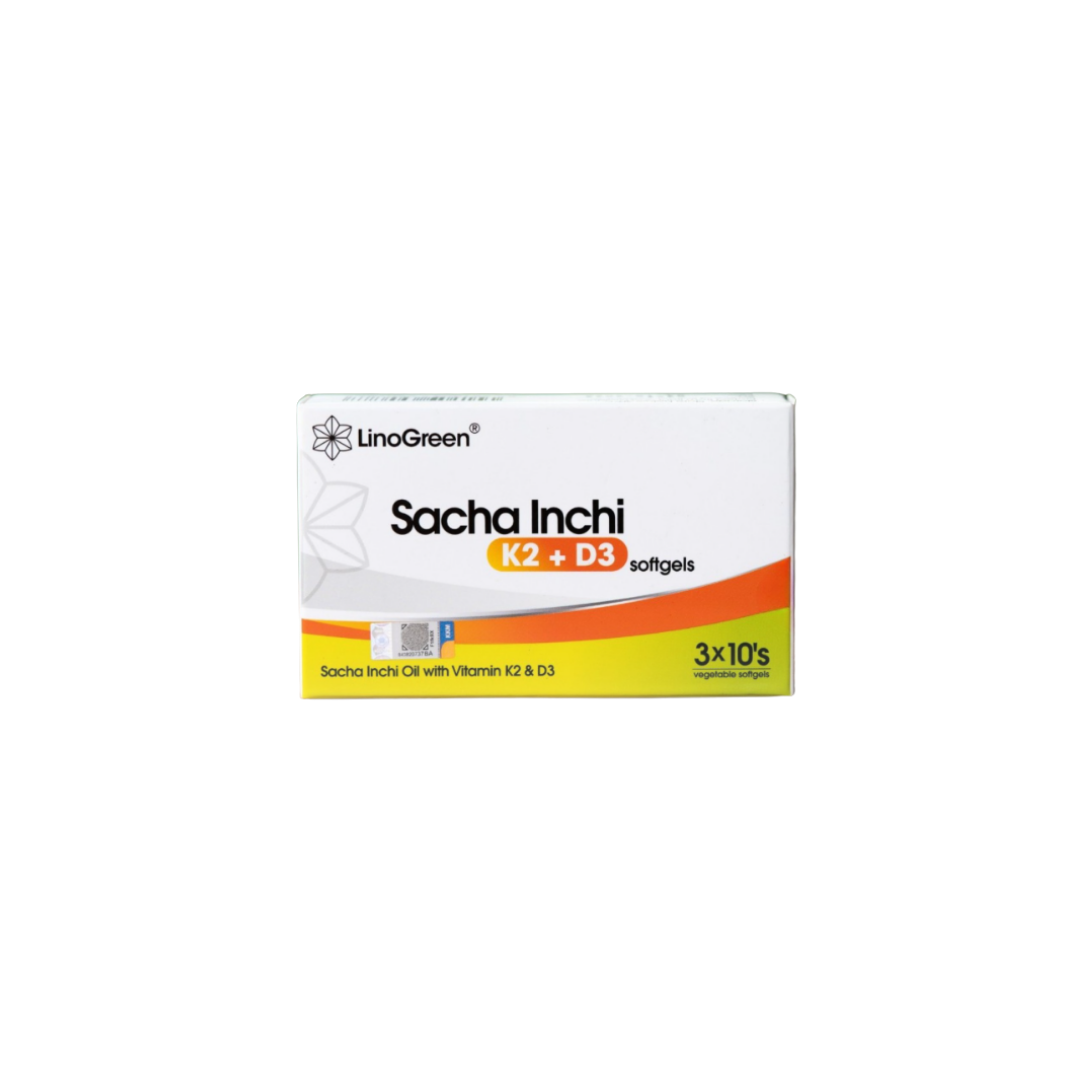 LinoGreen Sacha Inchi K2 + D3 Softgels